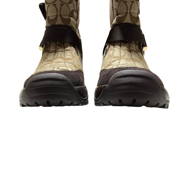 Coach Signature C Sharron Boots 8 NEW in Box Brown, Hook n Eye Closure - Picture 6 of 11